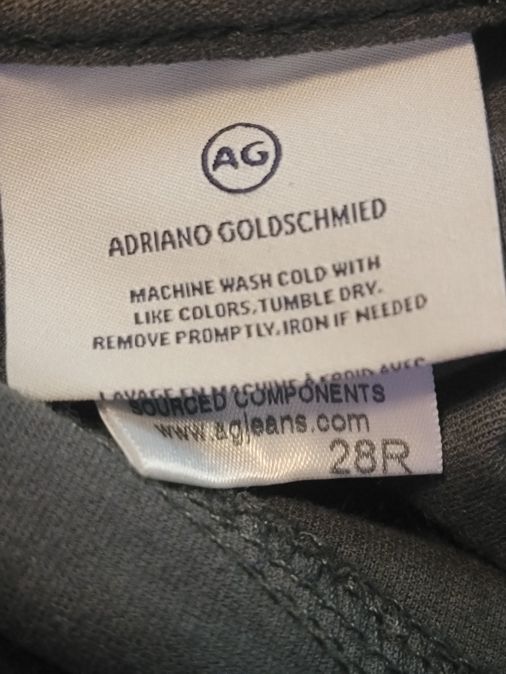 AG Adriano Goldschmied The Legging Super Skinny Green Velvet Holiday Pants  28R - Picture 4 of 9